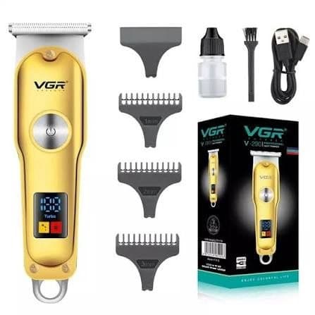 Soch va soqol uchun simsiz trimmer VGR V-290, LCD displey va zanglamaydigan po'lat pichoqlar